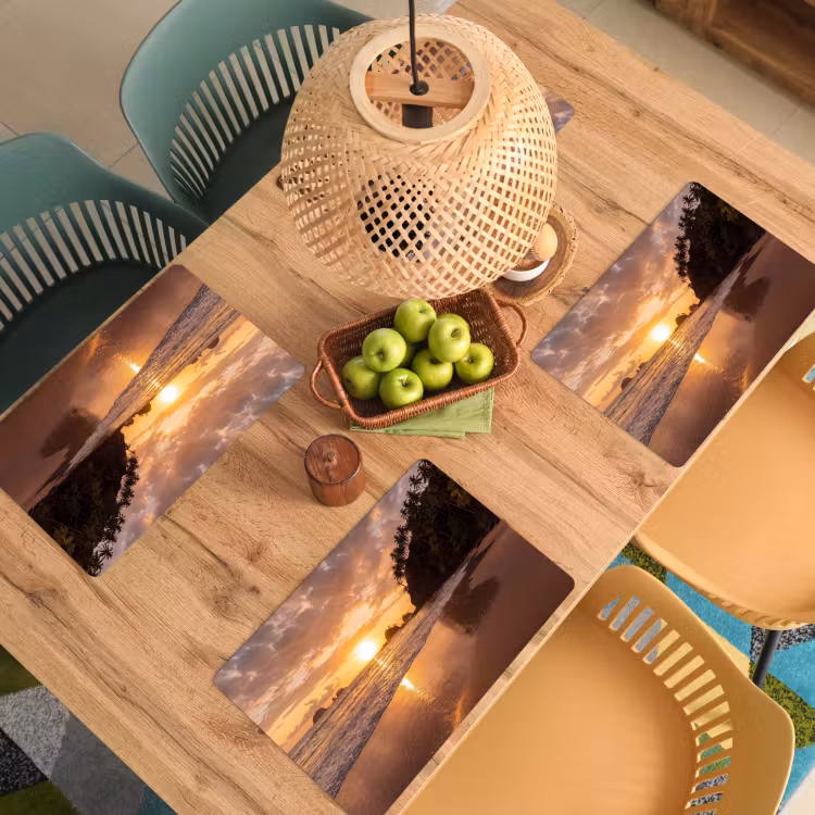 Strand - Zonsondergang - Natuur - Tropisch - Oranje Placemat vinyl groot -zzsfeer5_Kitchenyeah-website