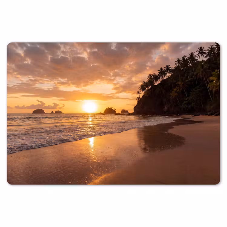 Strand - Zonsondergang - Natuur - Tropisch - Oranje Placemat vinyl groot -zzsfeer1_Kitchenyeah-website