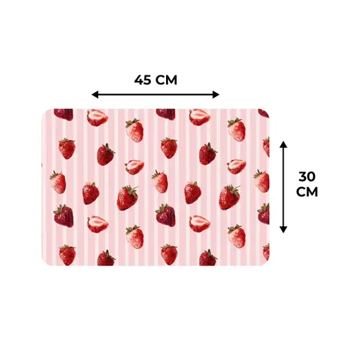Strepen - Aardbei - Roze Placemat vinyl groot 368 -specs