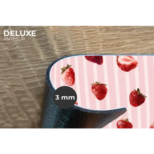 Strepen - Aardbei - Roze Placemat vinyl groot 368 -closeup