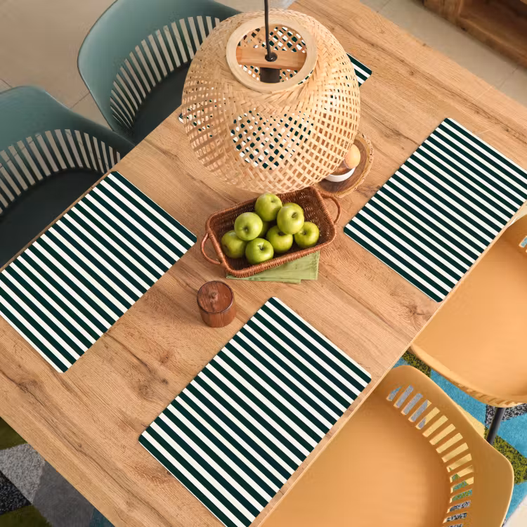 Strepen - Klassiek - Groen Placemat vinyl groot 368 -zzsfeer5_Kitchenyeah-website
