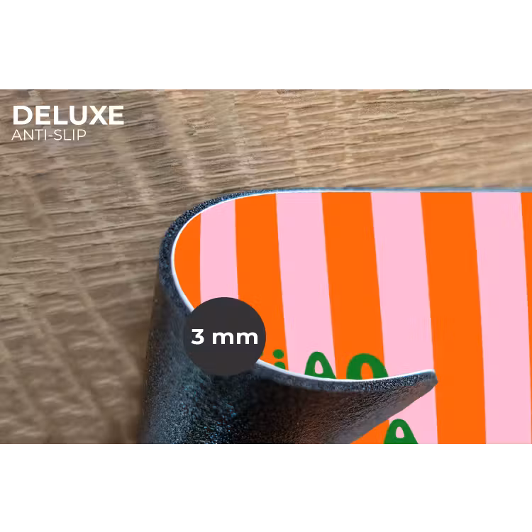 Strepen - Oranje - Verticaal - Ciao bella Placemat vinyl groot -closeup
