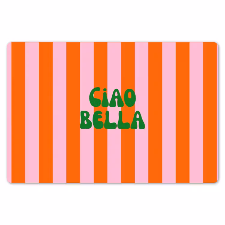 Strepen - Oranje - Verticaal - Ciao bella Placemat vinyl groot -zzsfeer1_Kitchenyeah-website