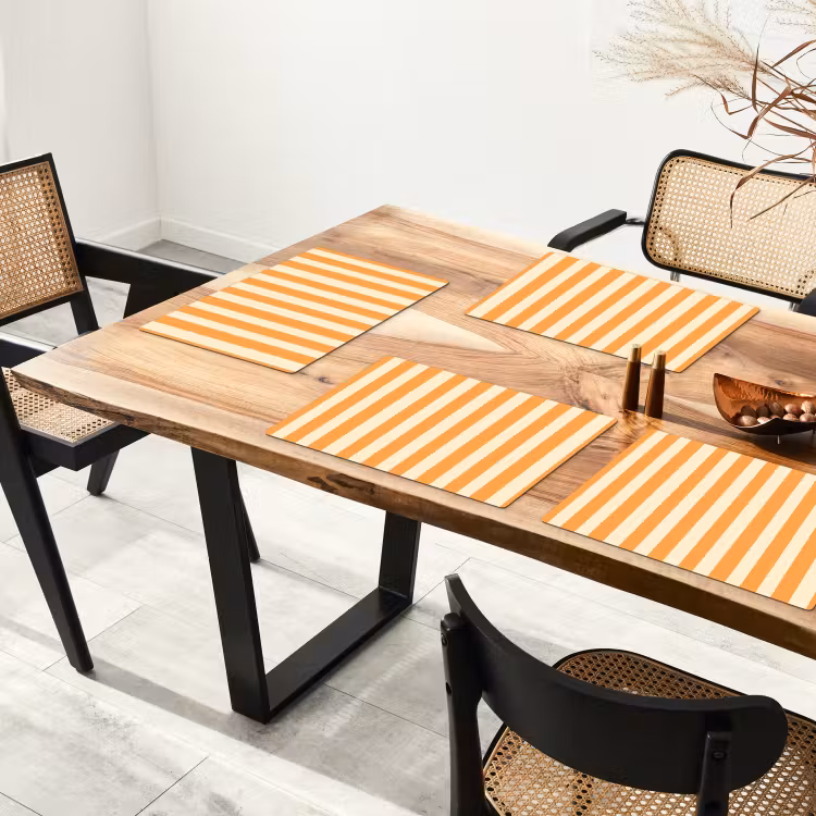 Strepen - Patroon - Oranje Placemat vinyl groot 368 -zzsfeer4_Kitchenyeah-website