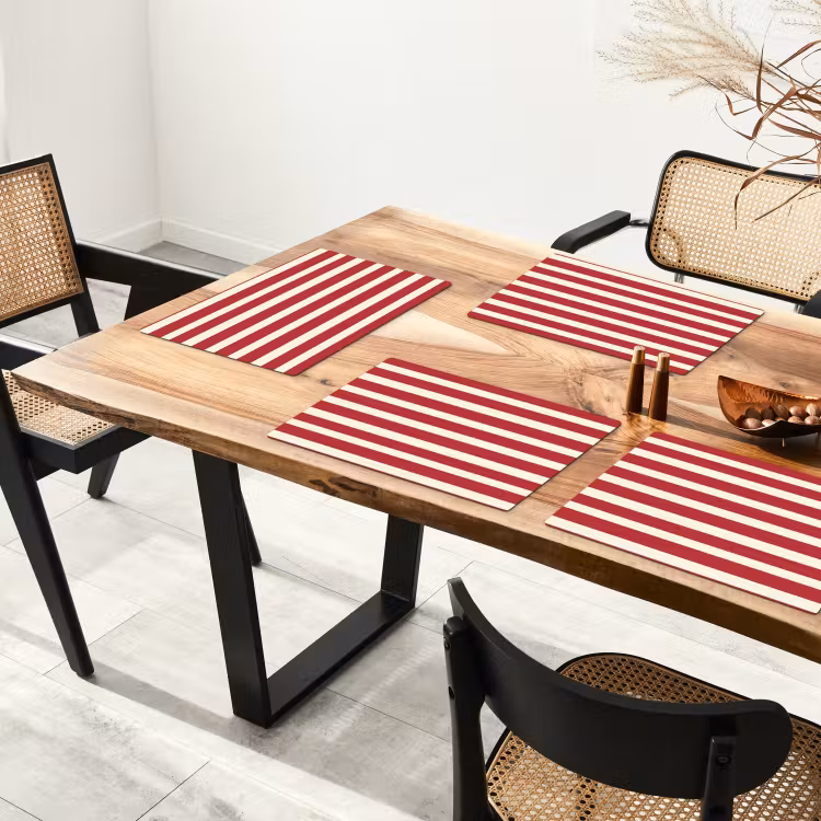 Strepen - Patroon - Rood Placemat vinyl groot 368 -zzsfeer4_Kitchenyeah-website