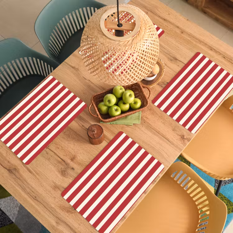 Strepen - Patroon - Rood Placemat vinyl groot 368 -zzsfeer5_Kitchenyeah-website