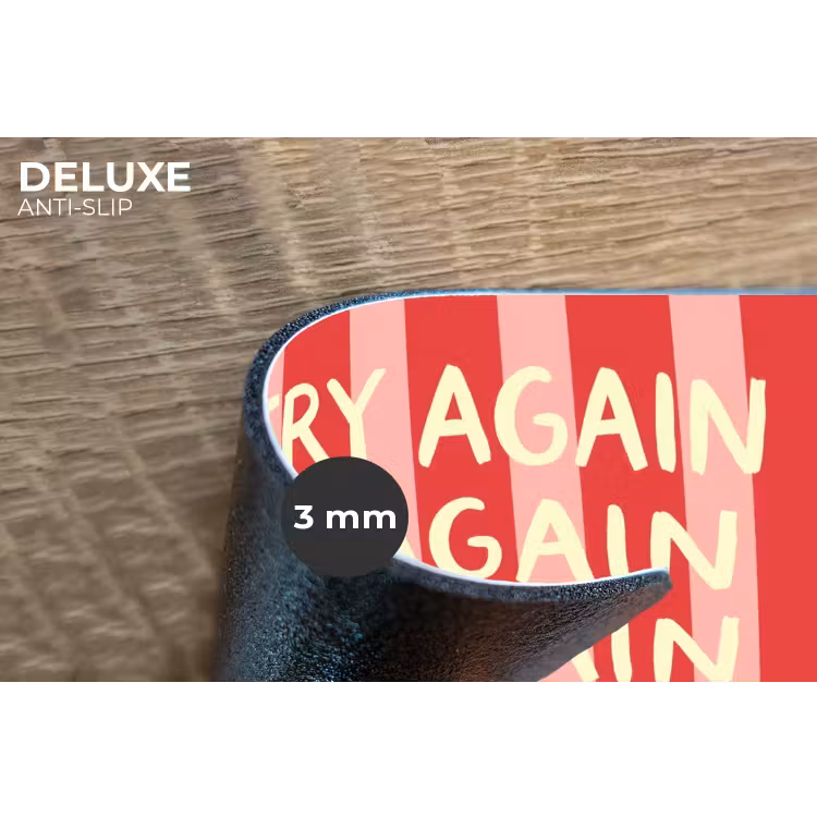 Strepen - Rood - Try again Placemat vinyl groot -closeup
