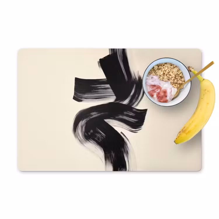 Strepen - Zwart - Abstract Placemat vinyl groot -zzzproduct_Kitchenyeah-website