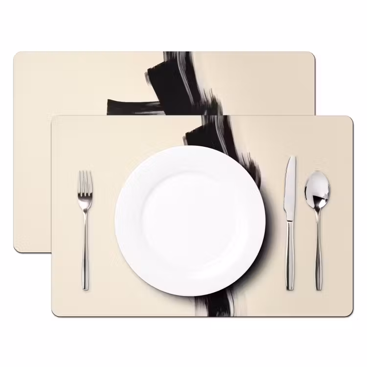 Strepen - Zwart - Abstract Placemat vinyl groot -zzsfeer2_Kitchenyeah-website