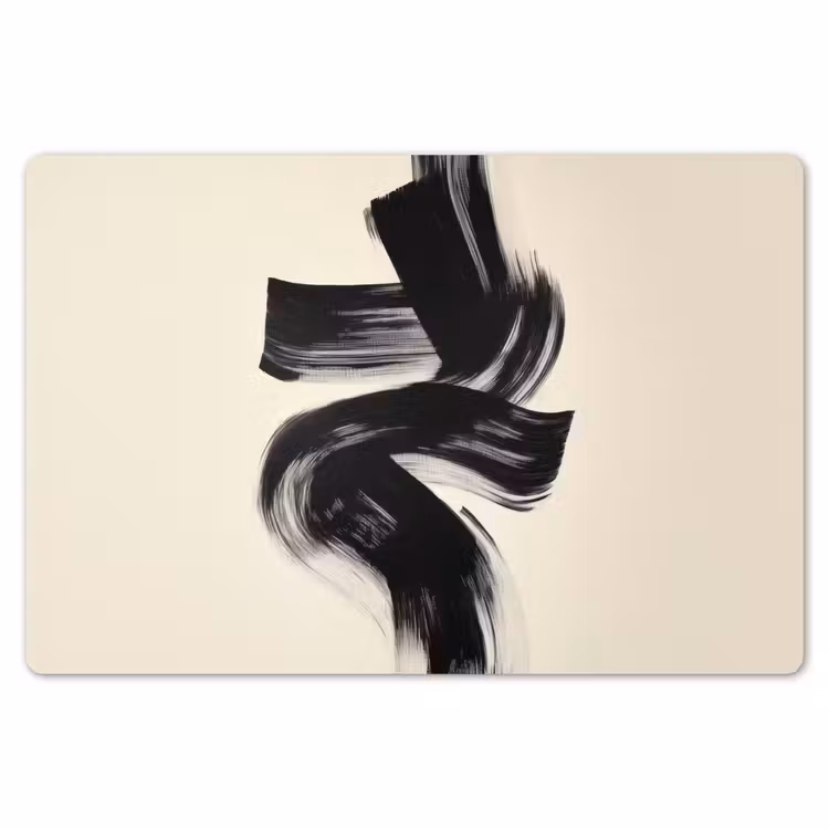 Strepen - Zwart - Abstract Placemat vinyl groot -zzsfeer1_Kitchenyeah-website