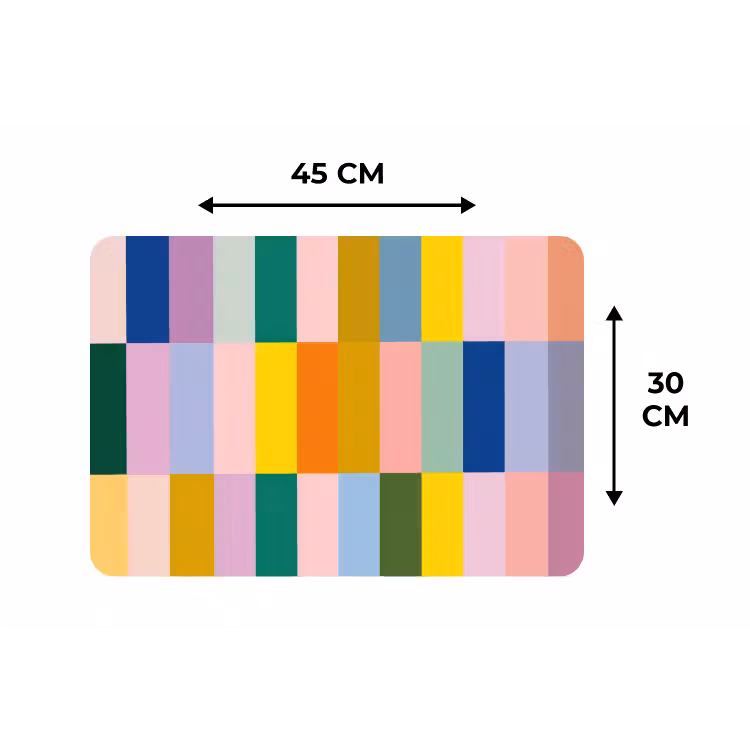 Stroken - Blauw - Patroon - Abstract Placemat vinyl groot -specs