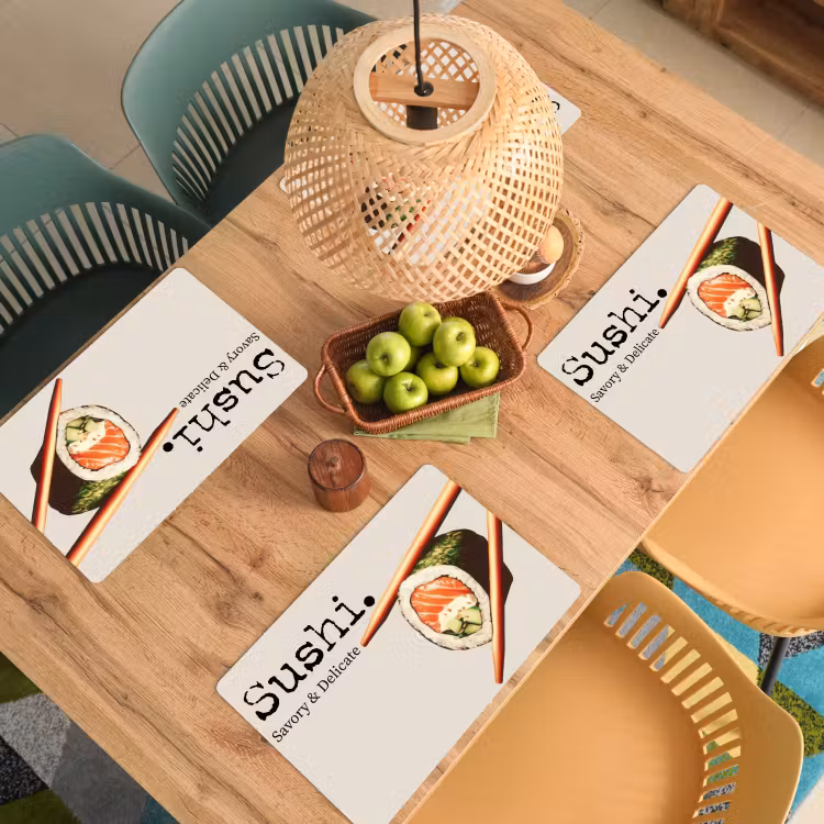 Sushi - Zalm - Rijst - Japans Placemat vinyl groot -zzsfeer5_Kitchenyeah-website