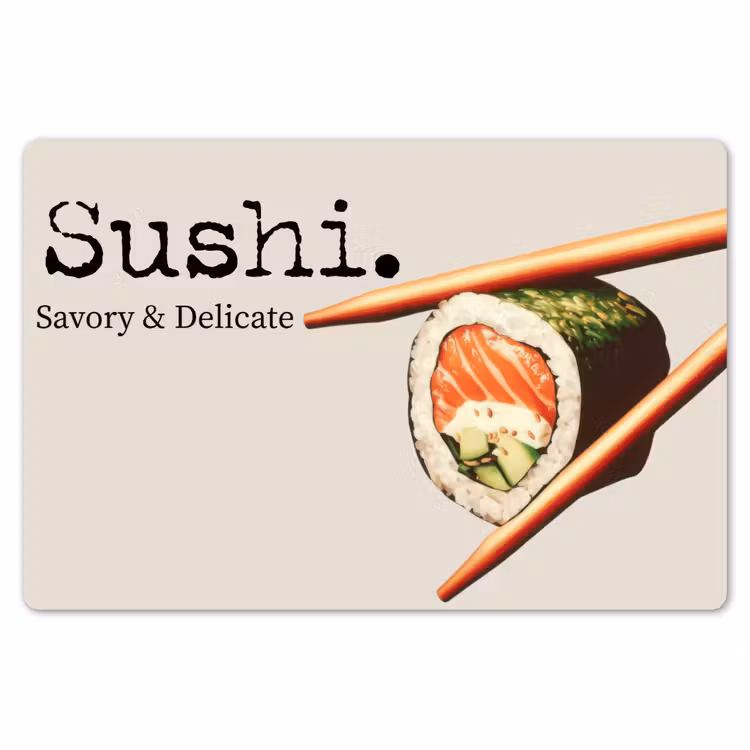 Sushi - Zalm - Rijst - Japans Placemat vinyl groot -zzsfeer1_Kitchenyeah-website