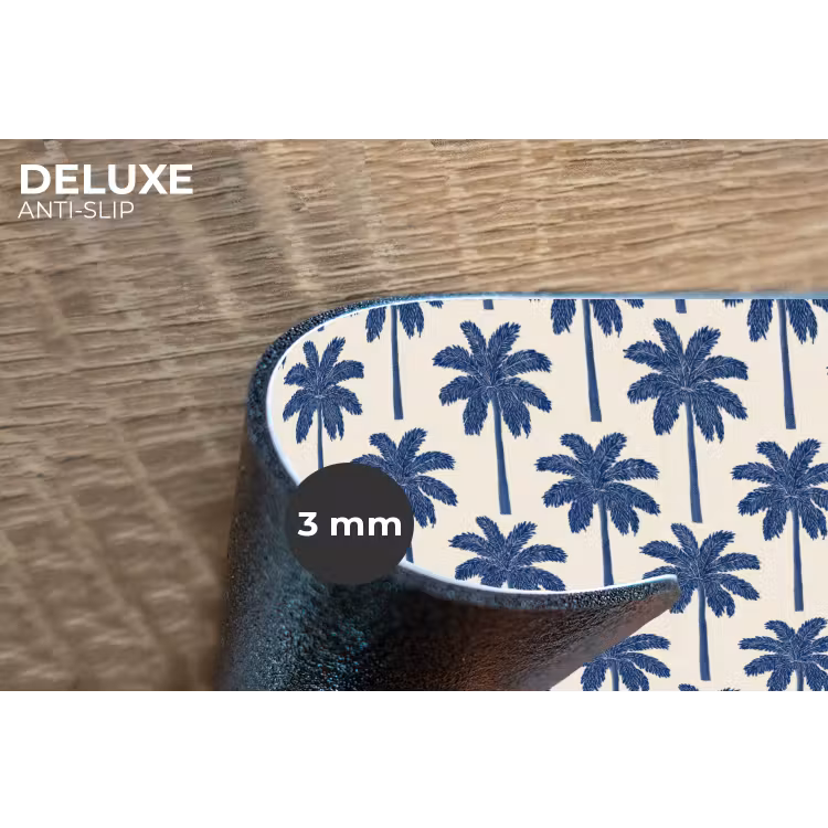 Symmetrisch - Palm - Blauw Placemat vinyl groot 368 -closeup
