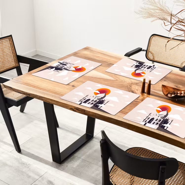 Taj Mahal - Zon - Koepel - Architectuur - India - Grafisch Placemat vinyl groot -zzsfeer4_Kitchenyeah-website