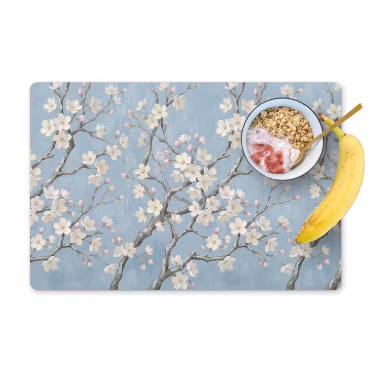 Takken - Kersenbloesem - Blauw Placemat vinyl groot -zzzproduct_Kitchenyeah-website
