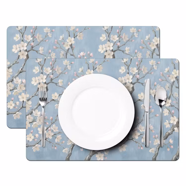 Takken - Kersenbloesem - Blauw Placemat vinyl groot -zzsfeer2_Kitchenyeah-website