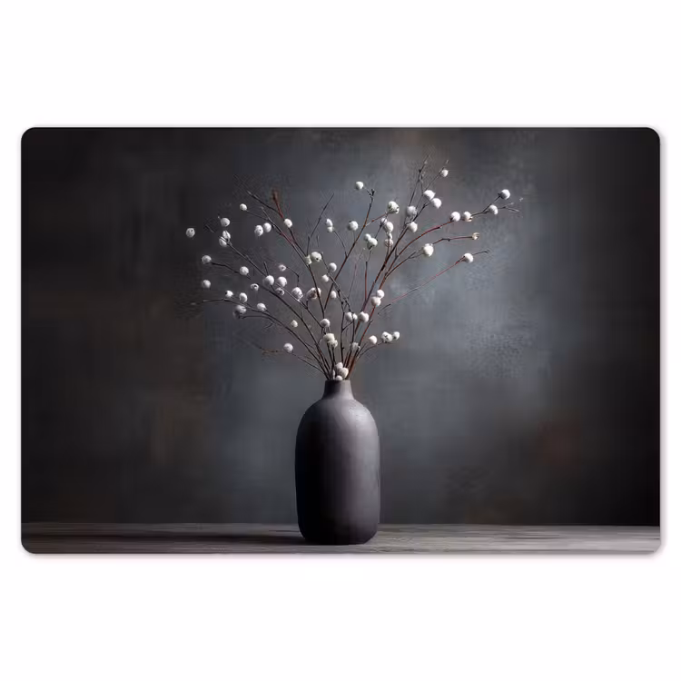 Takken - Vaas - Bolletjes - Wit Placemat vinyl groot -zzsfeer1_Kitchenyeah-website