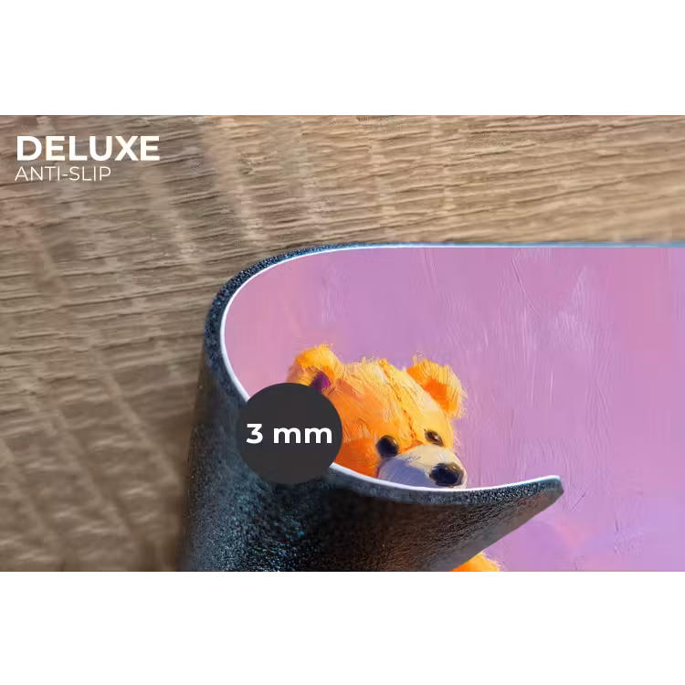 Teddybeer - Schaduw - Penseelstreken - Paars Placemat vinyl groot -closeup