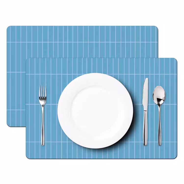 Tegel - Langwerpig - Patroon - Blauw Placemat vinyl groot 368 -zzsfeer2_Kitchenyeah-website