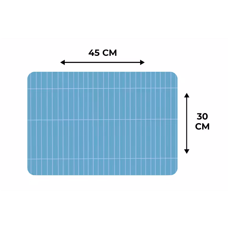Tegel - Langwerpig - Patroon - Blauw Placemat vinyl groot 368 -specs