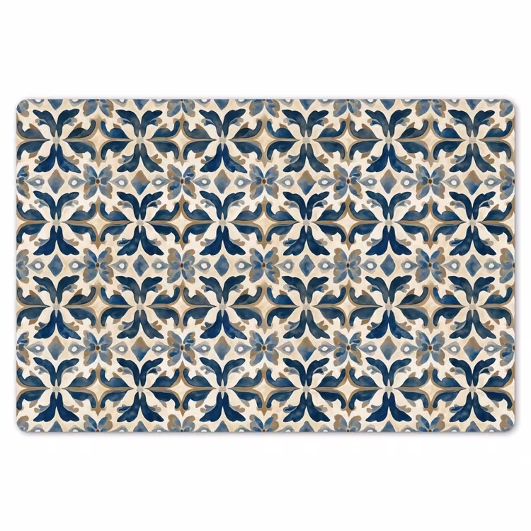 Tegel - Patroon - Blauw - Beige Placemat vinyl groot 368 -zzsfeer1_Kitchenyeah-website