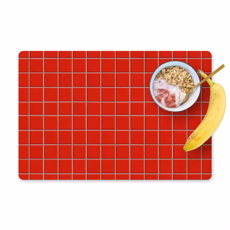 Tegel - Patroon - Kersen - Rood Placemat vinyl groot 368 -zzzproduct_Kitchenyeah-website