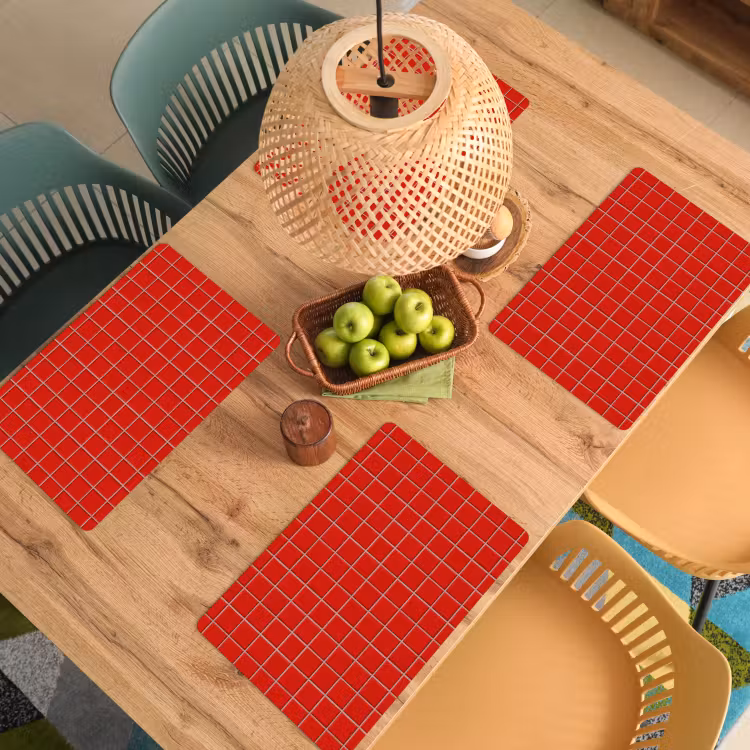 Tegel - Patroon - Kersen - Rood Placemat vinyl groot 368 -zzsfeer5_Kitchenyeah-website