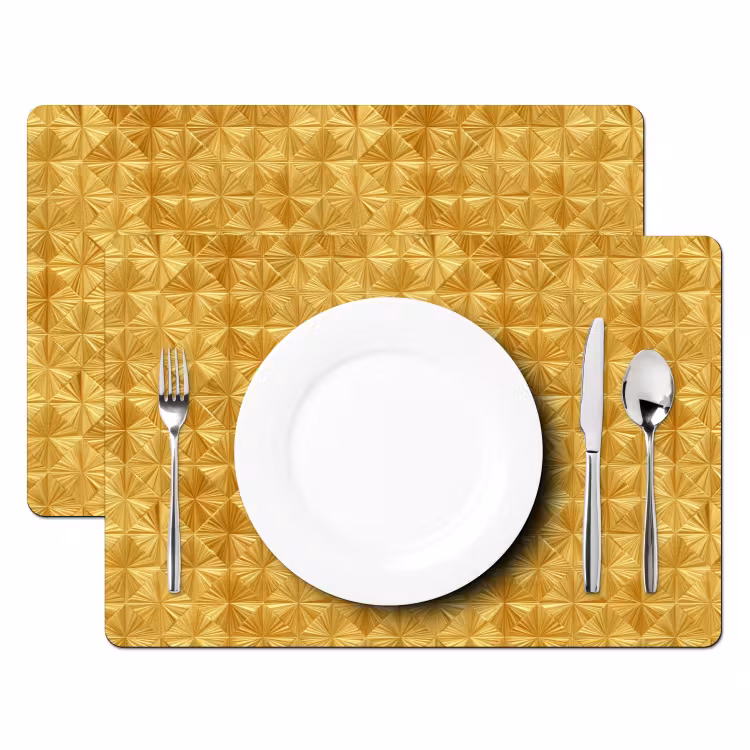 Tegels - Geometrisch - Reliëf - Goud Placemat vinyl groot 368 -zzsfeer2_Kitchenyeah-website