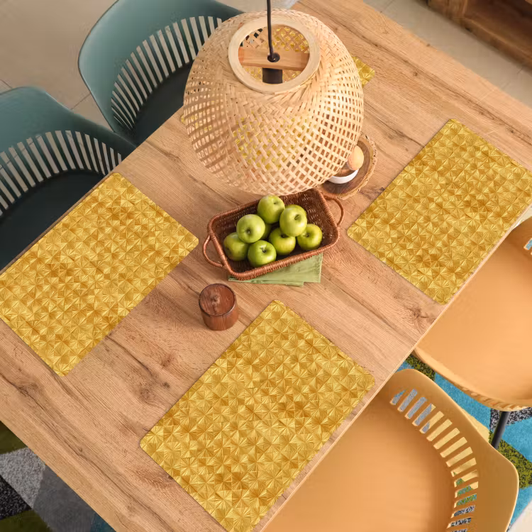 Tegels - Geometrisch - Reliëf - Goud Placemat vinyl groot 368 -zzsfeer5_Kitchenyeah-website