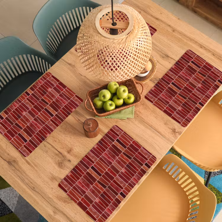 Tegels - Modern - Structuur - Dieprood Placemat vinyl groot 368 -zzsfeer5_Kitchenyeah-website