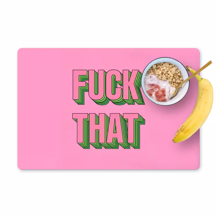 Tekst - Bold - Roze Placemat vinyl groot -zzzproduct_Kitchenyeah-website