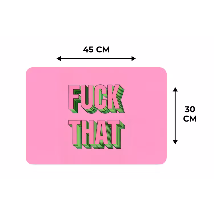 Tekst - Bold - Roze Placemat vinyl groot -specs