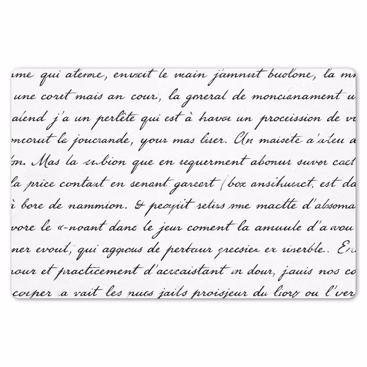 Tekst - Handschrift - Klassiek - ZwartWit Placemat vinyl groot -zzsfeer1_Kitchenyeah-website