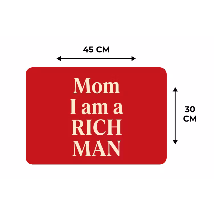Tekst - Rijkdom - Motivatie - Rood - Modern Placemat vinyl groot -specs
