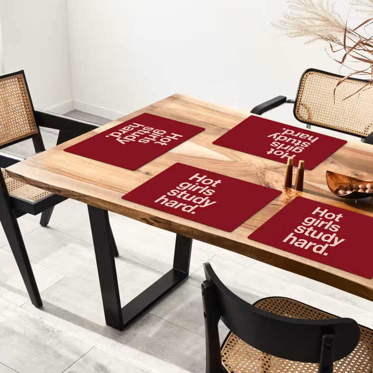 Tekst - Studie - Motivatie - Modern - Rood Placemat vinyl groot -zzsfeer4_Kitchenyeah-website