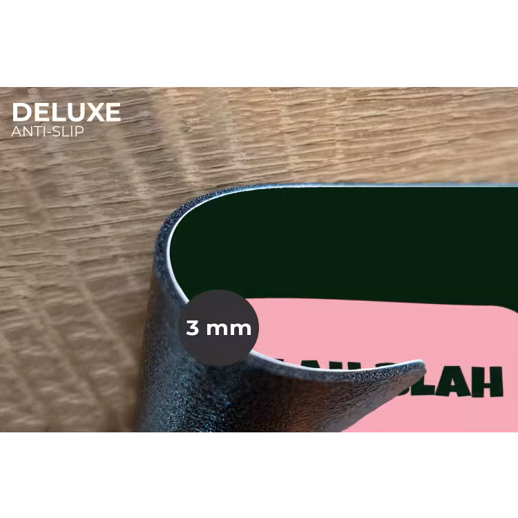 Tekstwolk - BLAH BLAH BLAH - Roze Placemat vinyl groot -closeup