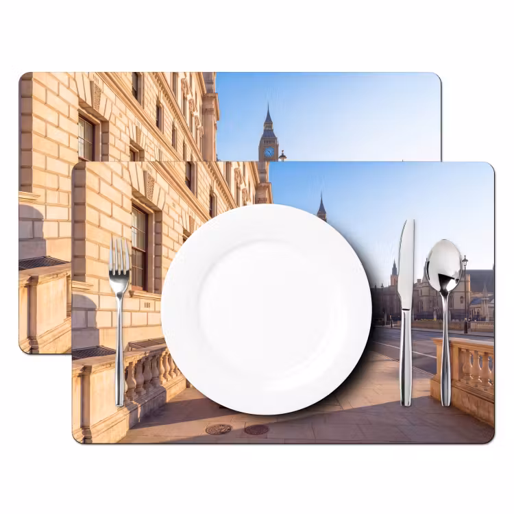 Telefooncel - Rood - Londen - Stad - Architectuur Placemat vinyl groot -zzsfeer2_Kitchenyeah-website