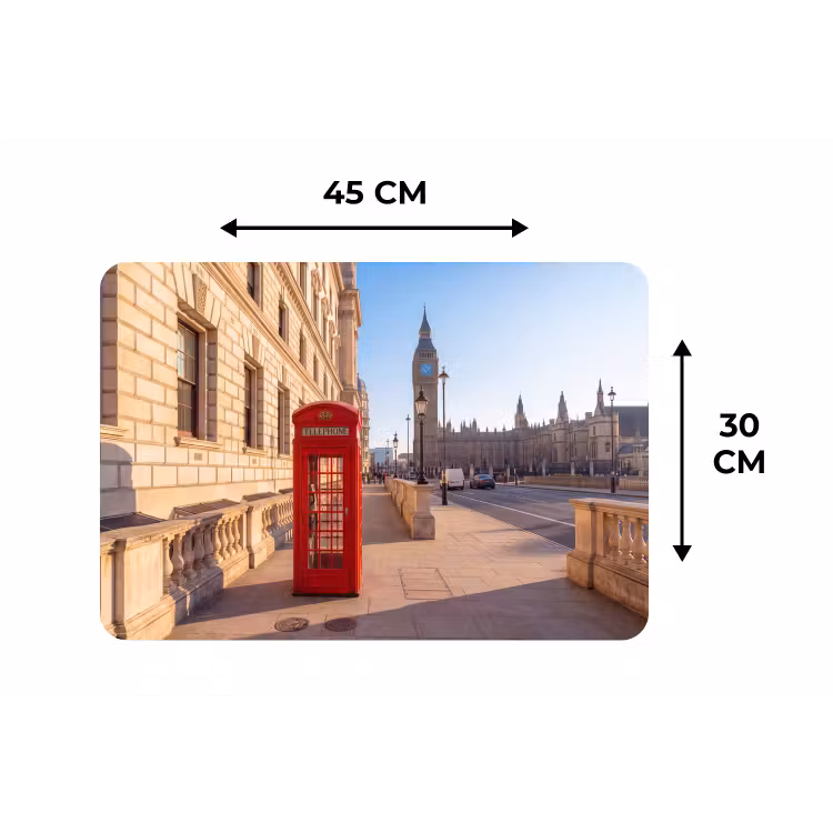 Telefooncel - Rood - Londen - Stad - Architectuur Placemat vinyl groot -specs
