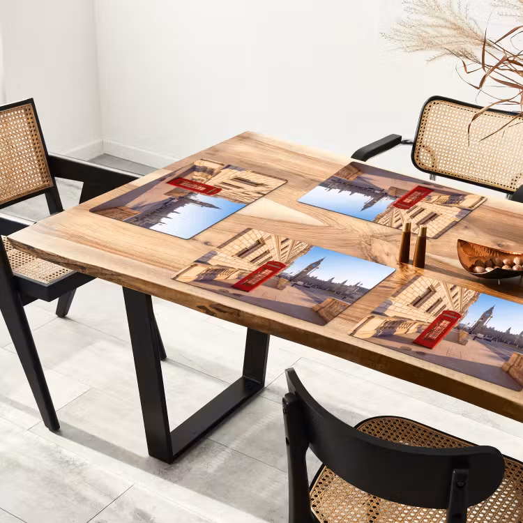 Telefooncel - Rood - Londen - Stad - Architectuur Placemat vinyl groot -zzsfeer4_Kitchenyeah-website