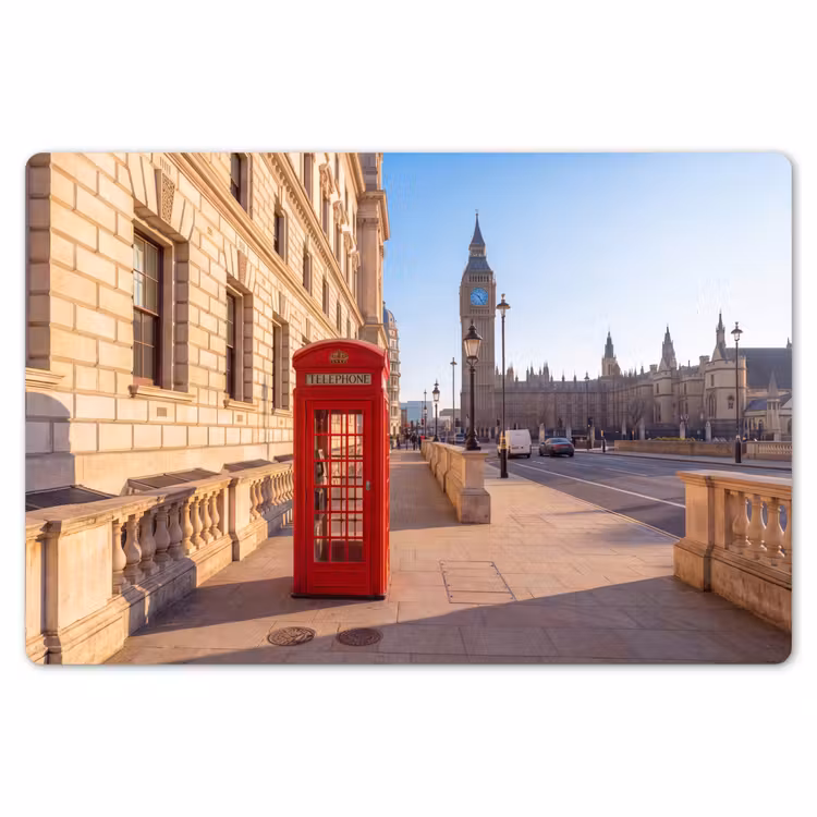 Telefooncel - Rood - Londen - Stad - Architectuur Placemat vinyl groot -zzsfeer1_Kitchenyeah-website