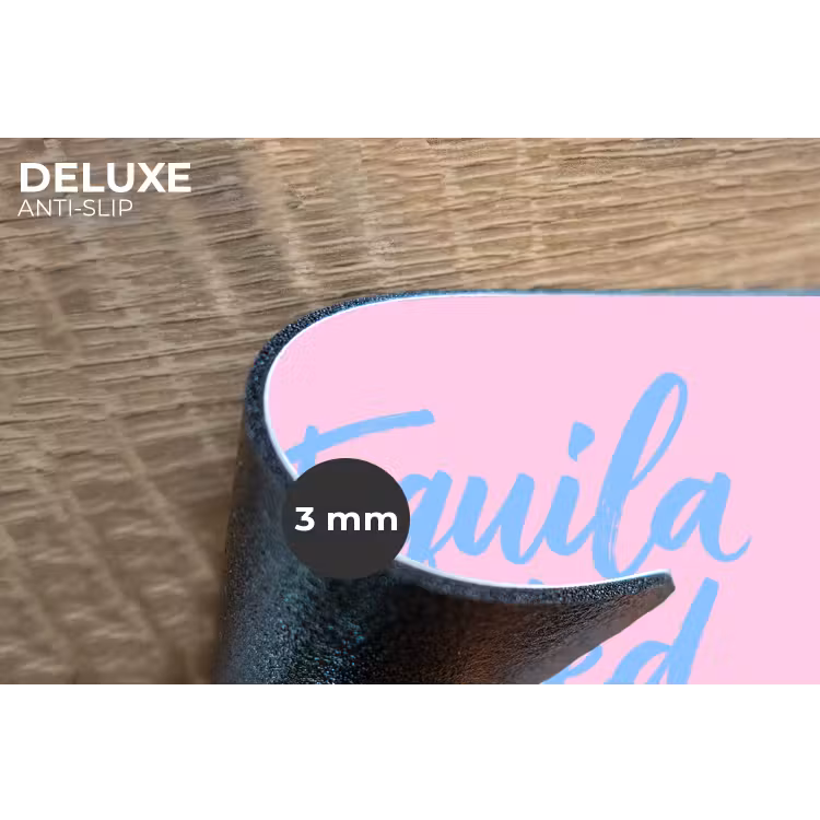 Tequila texted you - Roze - Blauw Placemat vinyl groot -closeup