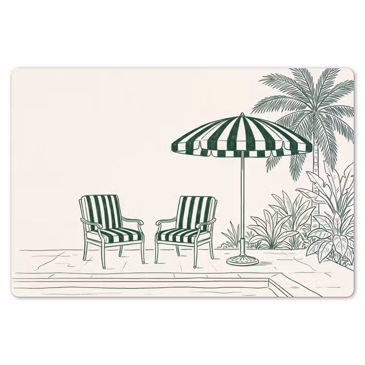 Terras - Illustratie - Groen Placemat vinyl groot -zzsfeer1_Kitchenyeah-website