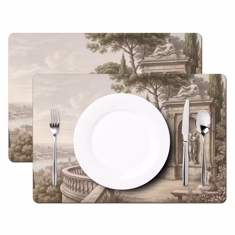 Terras - Stad - Uitzicht - Rivier Placemat vinyl groot -zzsfeer2_Kitchenyeah-website