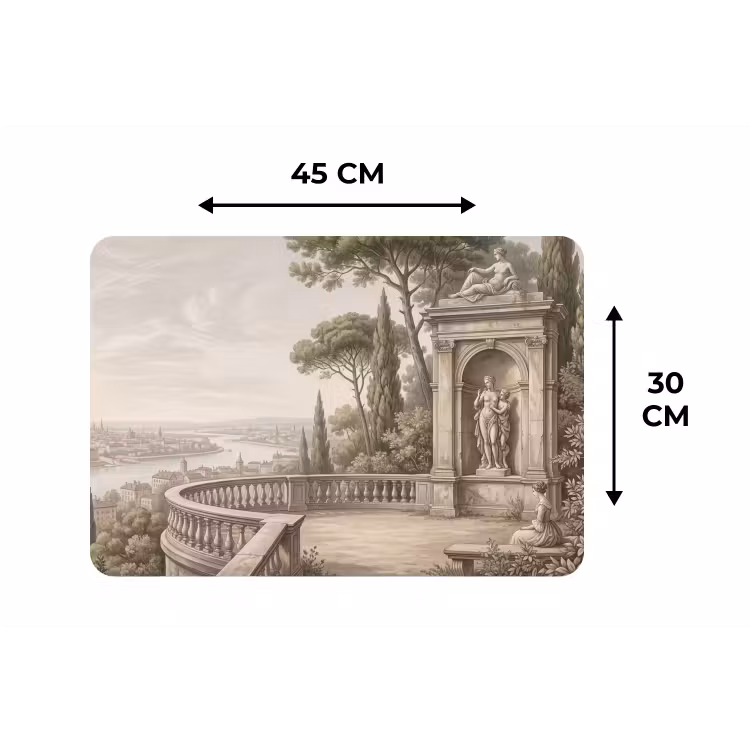 Terras - Stad - Uitzicht - Rivier Placemat vinyl groot -specs