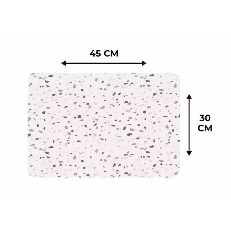 Terrazzo - Patroon - Créme Placemat vinyl groot 368 -specs