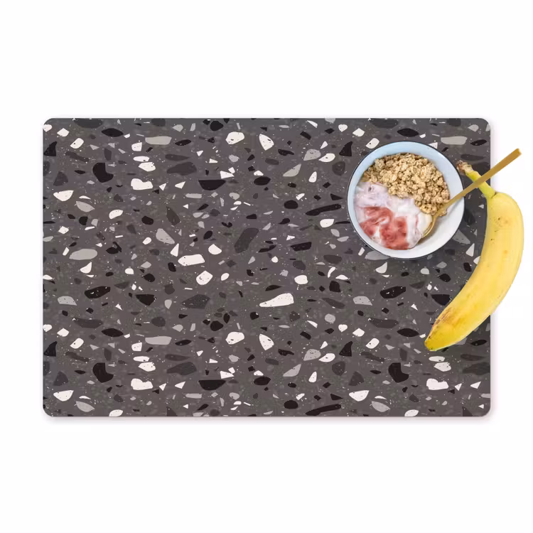 Terrazzo - Patroon - Grijs Placemat vinyl groot 368 -zzzproduct_Kitchenyeah-website