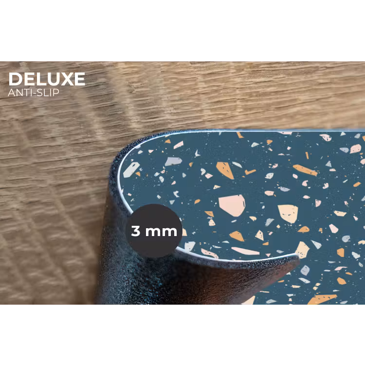 Terrazzo - Patroon - Kleurrijk - Diep blauw Placemat vinyl groot 368 -closeup