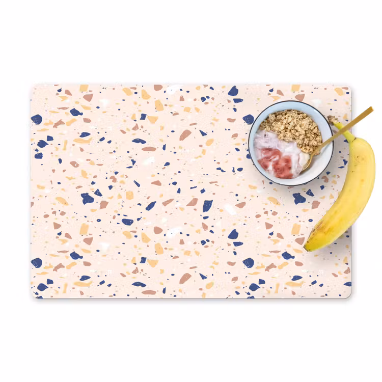Terrazzo -  Patroon - Kleurrijk - Indigo Placemat vinyl groot 368 -zzzproduct_Kitchenyeah-website