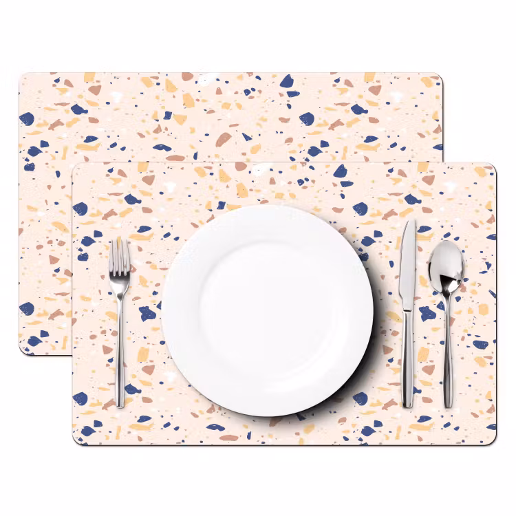 Terrazzo -  Patroon - Kleurrijk - Indigo Placemat vinyl groot 368 -zzsfeer2_Kitchenyeah-website